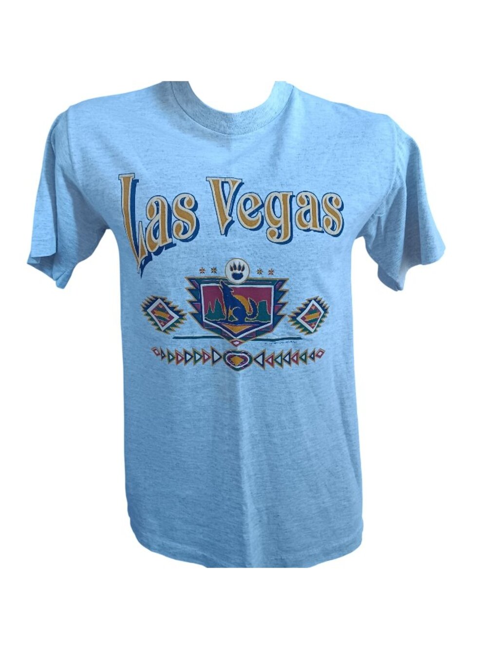 Vintage Medium T-shirt Single Stitch Southwestern Las Vegas Heather Gray USA 90s